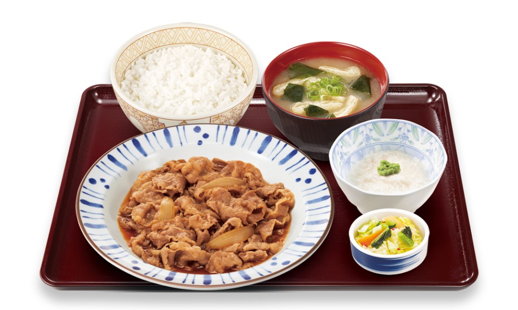在SUKIYA叫一份巨量牛肉飯定食，且牛肉加量的話，價格為1000日圓（約56港元）。